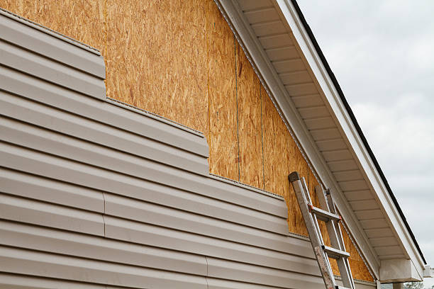 Professional Vinyl Siding technician working in Hinckley, IL